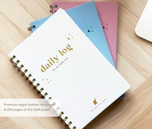 Bubbarino: Baby Daily Log Book, Track and Monitor Newborn Nursing, Sleep, Diaper and Milestones. Gift for New Parents, Grandparents, Babyshower, Nanny or Daycare - Hardcover Spiral Leather A5 (Pink) - Image 4