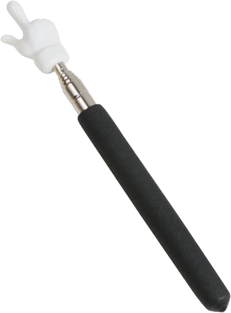 DAITET Fingers Telescopic Teachers Pointer,Teaching Pointer Stick for Classroom,Metal Hand Retractable Pointer Extended Length 21.65Inch,Handheld Presenter Whiteboard Pointer (Black) - Image 1