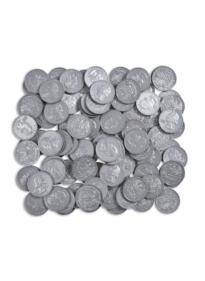 Learning Advantage - Play Quarters - Set Of 100 Plastic Coins - Designed And Sized Like Real Us Currency - Teach Money Math With This Pretend Play Resource - Image 1