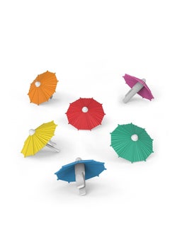 Y&D Umbrella Drink Markers, Silicone Glass Markers Tags Set of 6 with Cup Clip Label for Party Wedding Beach Brithday Kids Family  - Image 1