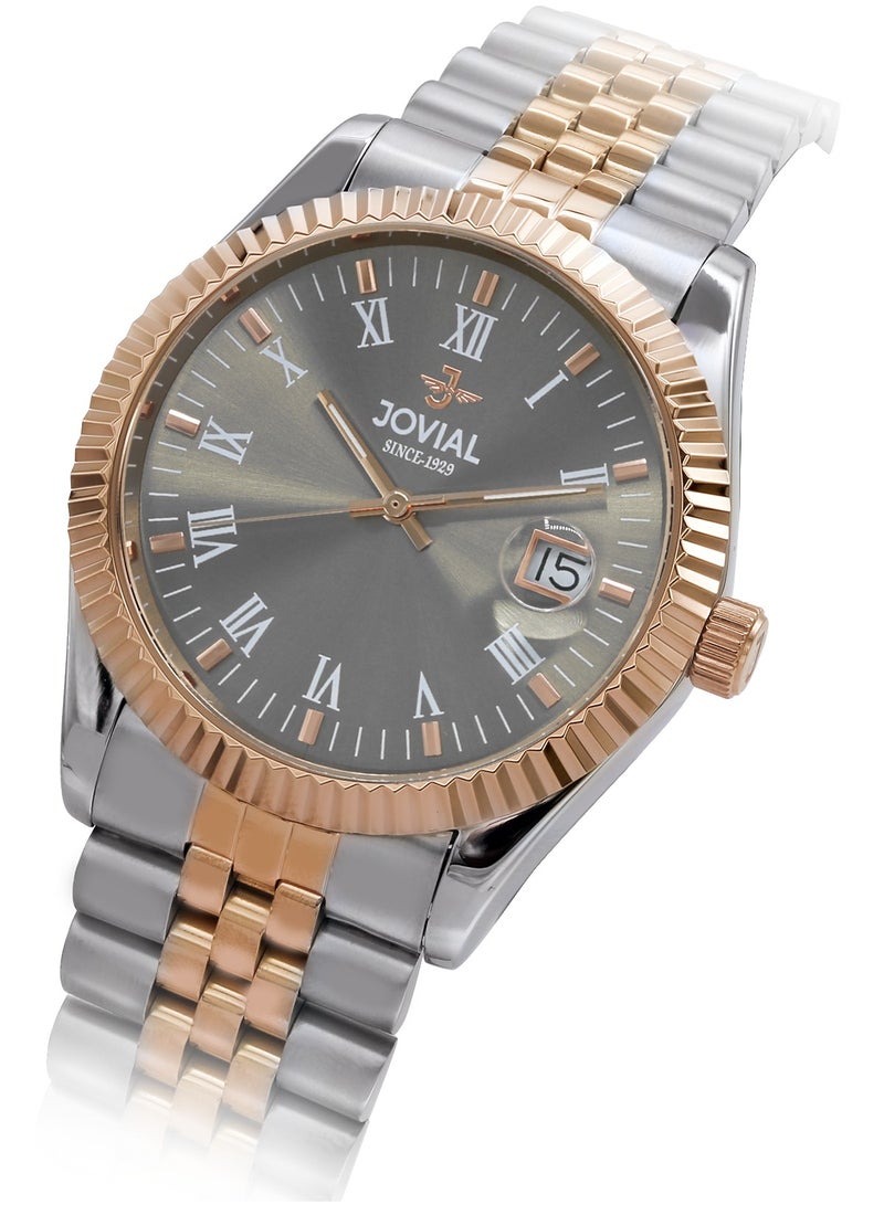 Jovial Fashion Stainless Steel Analog Wrist Watch 9165GAMQ02E - 42 mm - Two Tone Rose Gold - Image 2