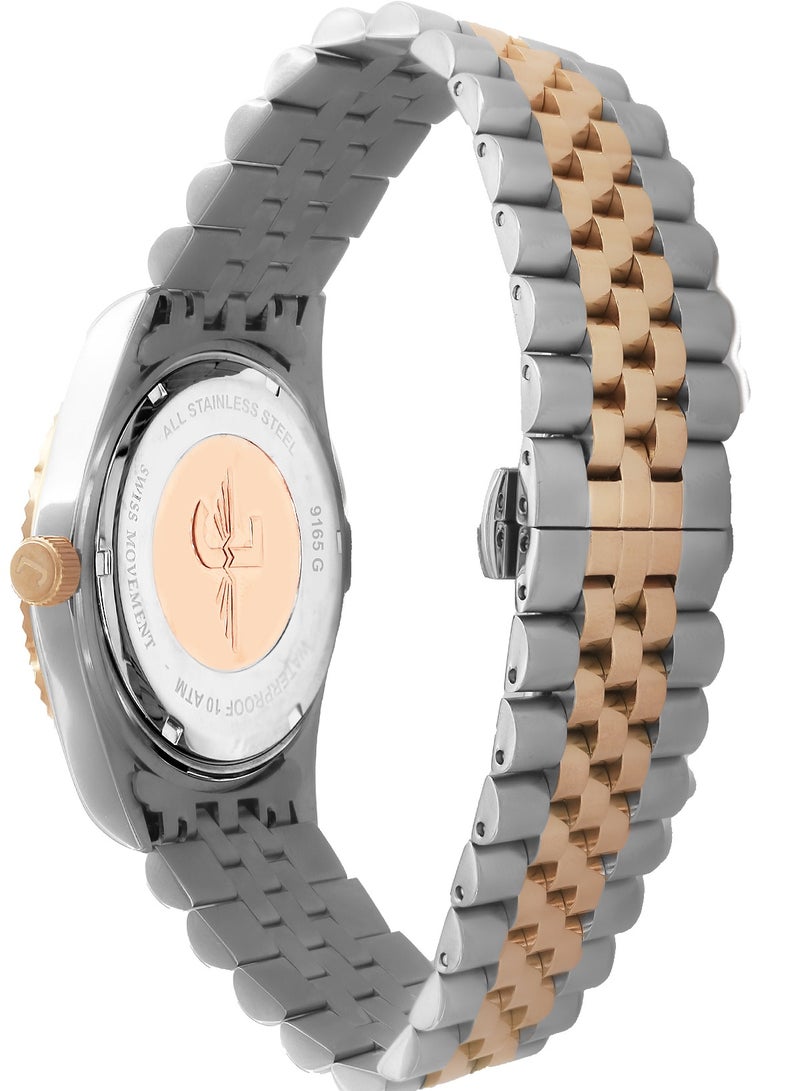 Jovial Fashion Stainless Steel Analog Wrist Watch 9165GAMQ02E - 42 mm - Two Tone Rose Gold - Image 3