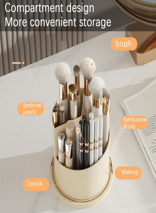 Wekity Toothbrush Holder with Sliding Lid, 360° Rotating Makeup Brush Storage Rack - Waterproof and Dustproof, Toothbrush Toothpaste Holder Beauty Brush Bathroom Counter Holder Sink Organizer (Green) - Image 3