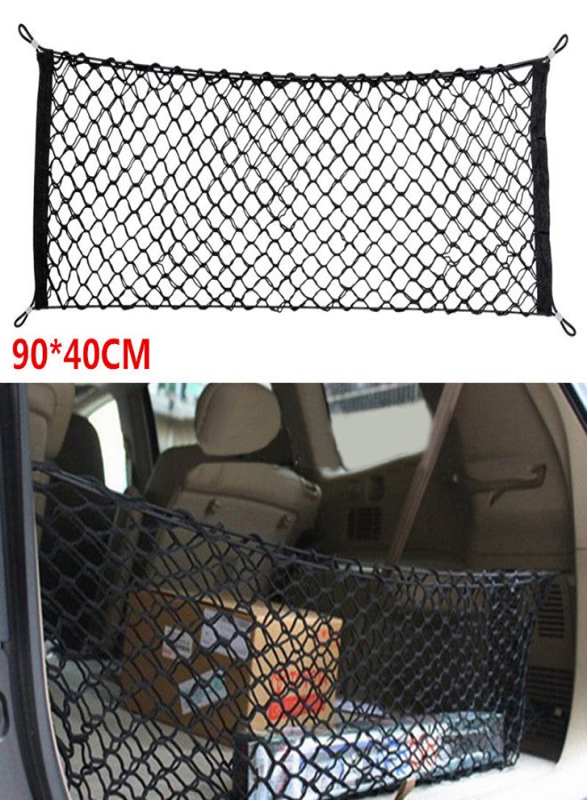 Universal trunk net pocket tail box net cover car luggage net trunk luggage net cover net storage net double layer vertical net 90*40CM - Image 3