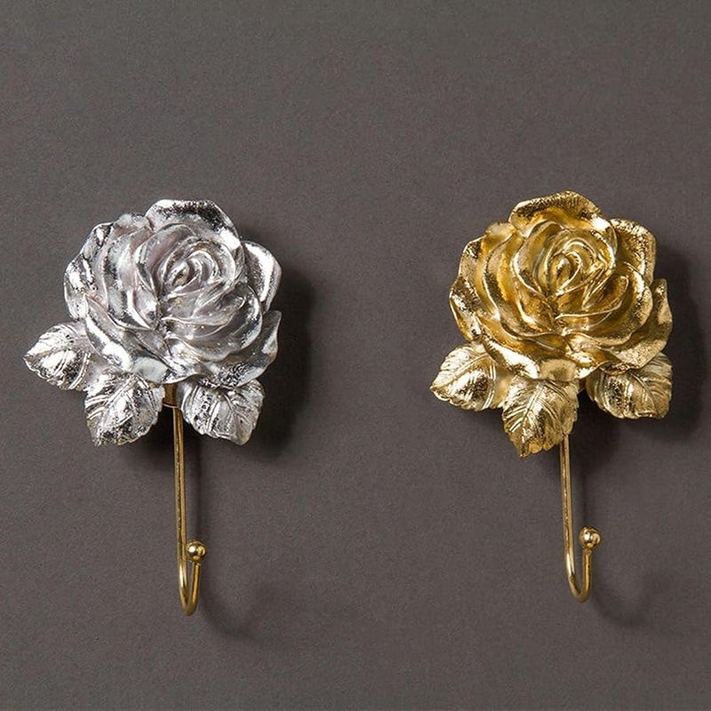 Elegant Flower Shape Wall Hooks 6 Pack For Coat Scarf Bag Towel Key Cap Cup Hat Color A - Image 5