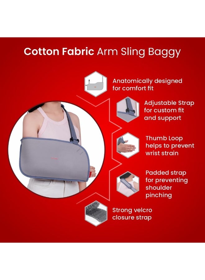 Dr. Ortho Dr.Ortho Orthopaedic Arm Sling Baggy, Prevents Shoulder Dislocation, Shoulder Support for Fracture Support, Immobilization, Breathable & Skin Friendly Material - Extra Large - Image 4