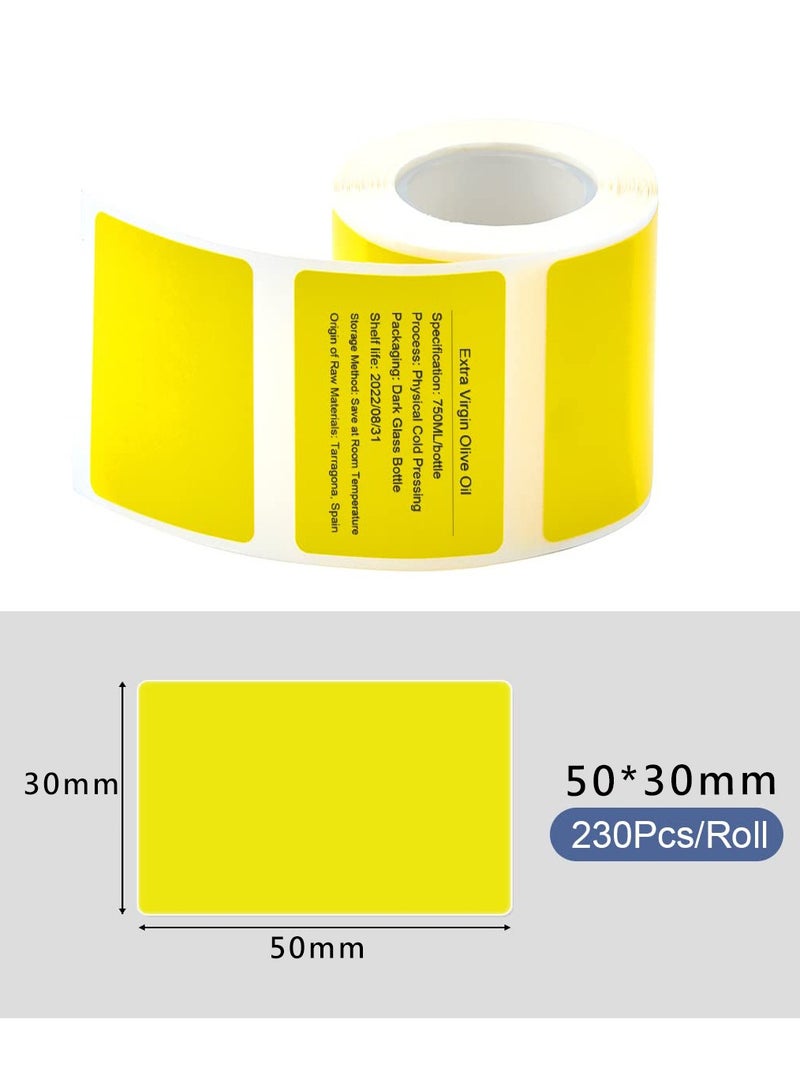 NIIMBOT B21/B1/B3S Label Printer Tape Compatible with Niimbot Printer, Barcode Address Label Printer Paper Yellow Waterproof Anti-Oil Scratch-Resistant Sticker 50 x 30 mm 230 Labels, Yellow - Image 2