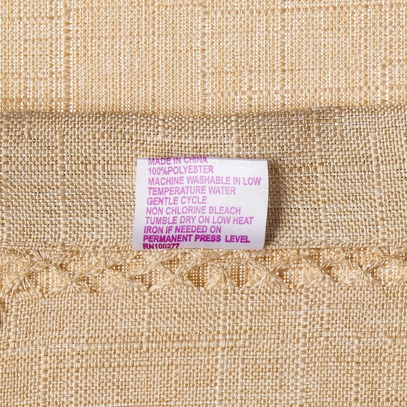فايولت لينين HEN HEM Stitch Assoridered Vintage Design Tableroth Oatmeal 60 "by 84" "مستطيل/مستطيل - Image 3
