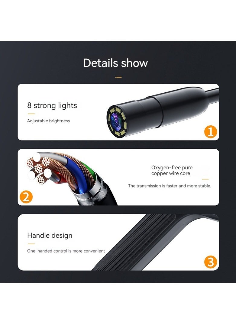 ASIV Handheld High-Definition Endoscope 8Mm Front Lens 5M Hard Wire  - Image 3