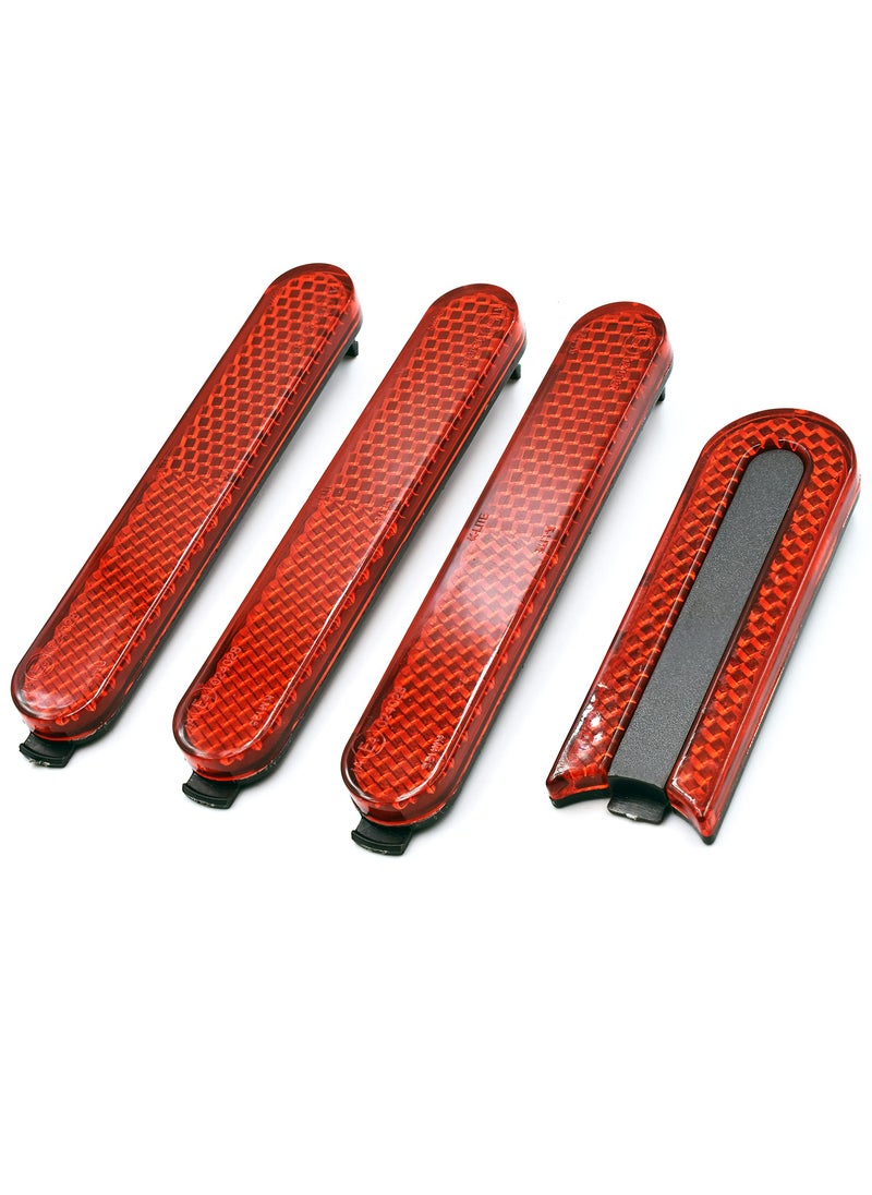 CMGTYYD 4 PCS Reflective Scooter Rear Side Wheel Cover Reflective Strip for Xiaomi 1S M365 Pro Pro2 Scooter, Scooter Wheel Hubs Cap with Screws Rear Wheel Protective Decorative Shell  - Image 3