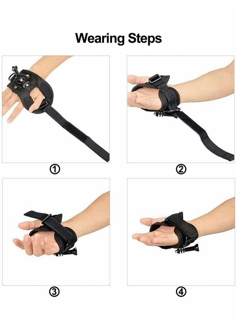 Wrist Scuba Mount 360 Degree Panoramic Swiveling Hand Glove Style Mounts Palm Strap for GoPro Hero 9 8 7 6 5 4, DJI OSMO Action, Xiaoyi, AKASO Action Camera Outdoor Sports Accessories - Image 4