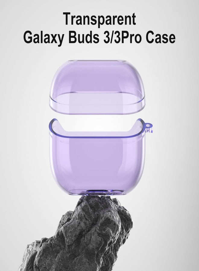 Valkit Compatible Galaxy Buds 3 & 3 Pro Case with Cleaner Kit, Soft TPU Protective Fits Samsung Buds 3 Case Shockproof Cover for Samsung Galaxy Buds Pro 3 Cases with Portable Keychain (Clear Purple) - Image 2