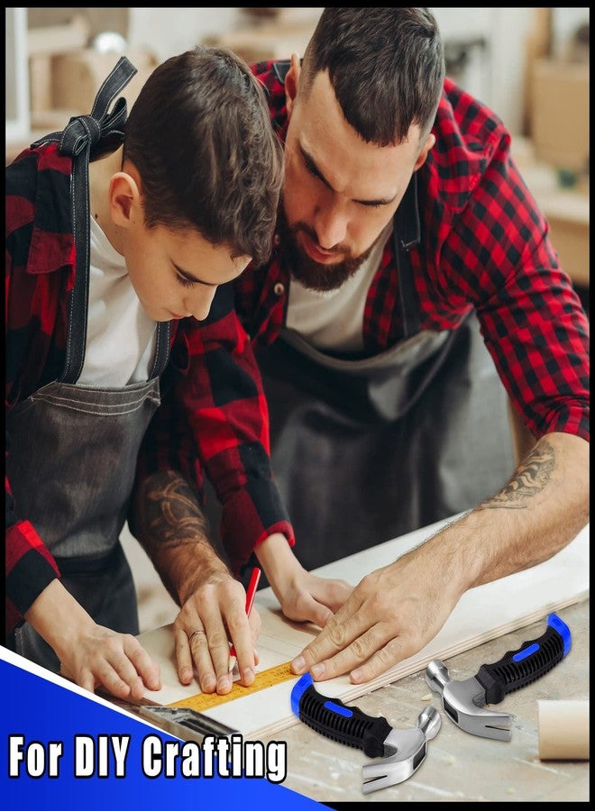 Minatee 8 Pieces Small Hammer 12 Ounce Mini Hammer for Kids Women Men, Lightweight Melt Claw Hammers Bulk with Hardware Nails for Hanging Pictures Crafts Tent Kit (Blue and Black) - Image 4