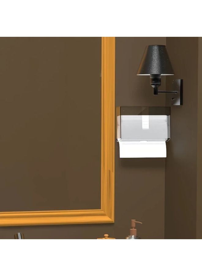 صندوق المناديل الزجاجي الشفاف الحديث بإطار أسود - تشغيل بنقرة واحدة صحية - تصميم سهل التنظيف - Image 3