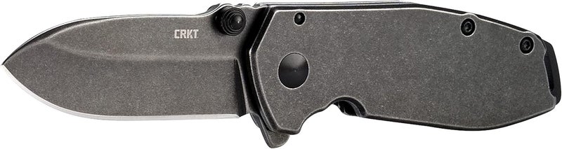 CRKT Squid Black Everyday Carry Assisted Folding Knife with Frame Lock: Stainless Steel Plain Edge Blade, Stainless Steel Handle, Pocket Clip, 2493 - Image 5