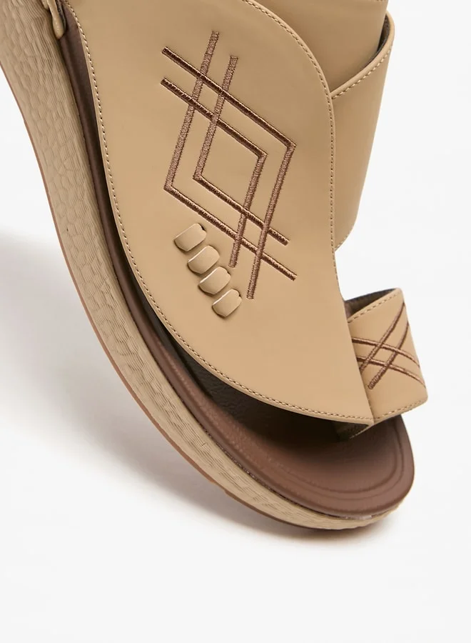 Le Confort Men's Embroidered Slip-On Arabic Sandals
