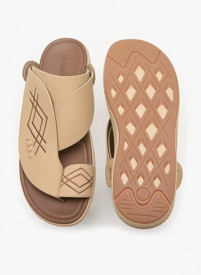 Le Confort Men's Embroidered Slip-On Arabic Sandals
