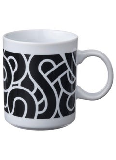 Mug Patterned White And Black 32 Cl