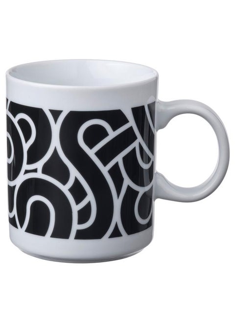 Mug Patterned White And Black 32 Cl