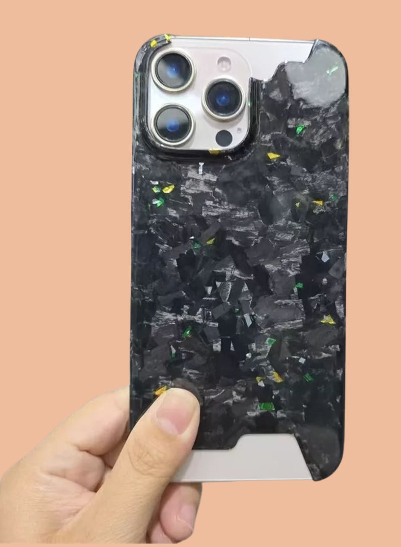 سولاري غطاء حماية من ألياف الكربون الأراميد الحقيقية لهاتف iPhone 15 Pro (أخضر ذهبي) - Image 2