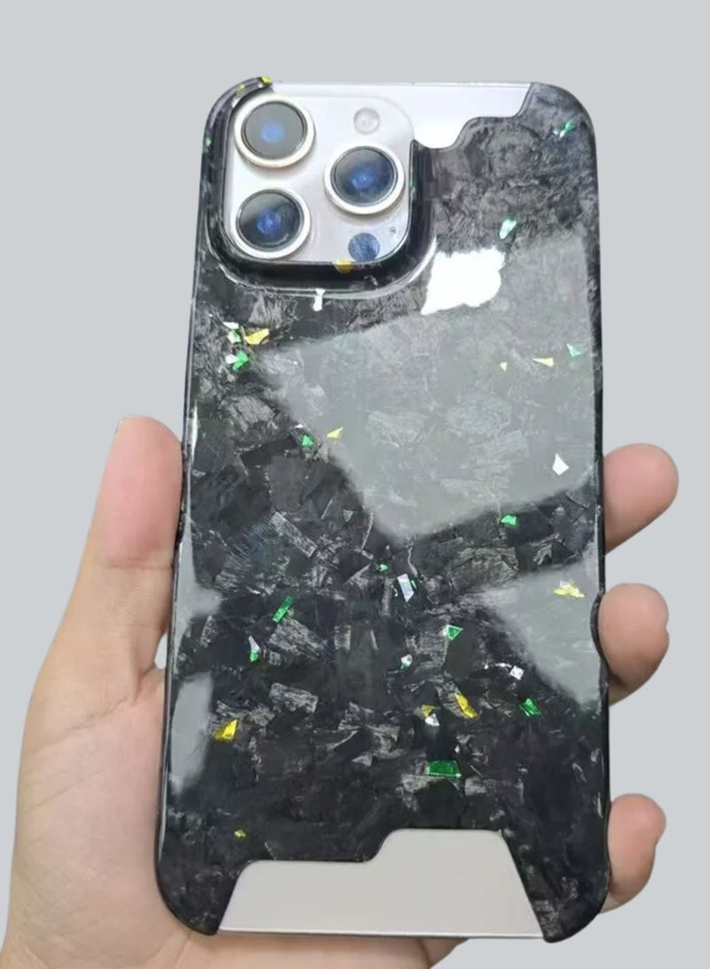 سولاري غطاء حماية من ألياف الكربون الأراميد الحقيقية لهاتف iPhone 15 Pro (أخضر ذهبي) - Image 3