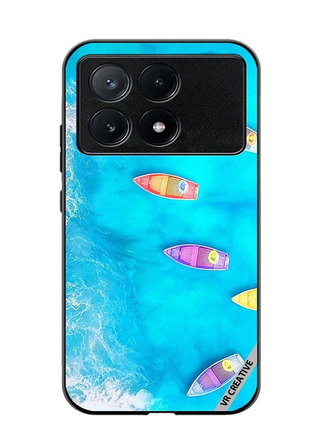 VR CREATIVE Protective Case Cover For Xiaomi Poco X6 Pro Water Boat Enjoy The Moment Design Multicolour - Image 1
