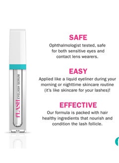 Flash fLASH Eyelash Serum – Enhances and Strengthens Natural Lashes for Long, Curled Results, Safe Effective Formula, 2 ml (3-Month Supply)  - Image 2