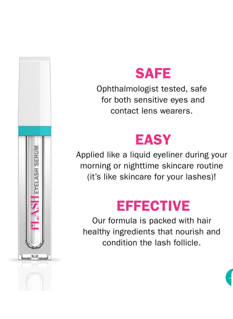 Flash fLASH Eyelash Serum – Enhances and Strengthens Natural Lashes for Long, Curled Results, Safe Effective Formula, 2 ml (3-Month Supply)  - Image 2