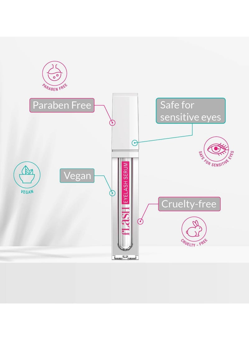 Flash fLASH Eyelash Serum – Enhances and Strengthens Natural Lashes for Long, Curled Results, Safe Effective Formula, 2 ml (3-Month Supply)  - Image 3