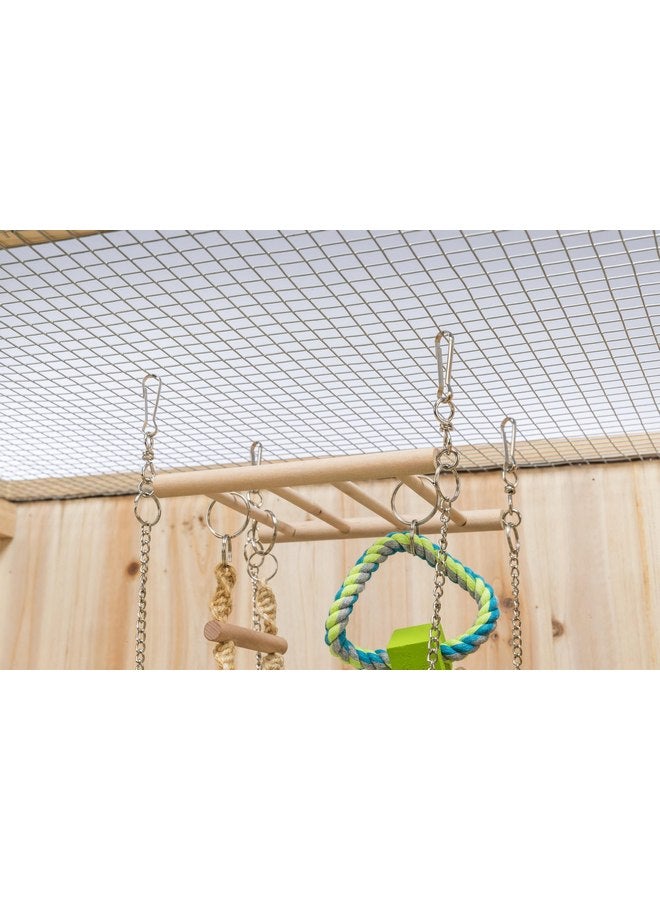 تريكسي جسر تعليق للحيوانات الصغيرة من TRIXIE، ملحق قفص معلق مع أرجوحة وألعاب تسلق - سلم وحلقة، مثالي للفئران والقوارض وخنازير غينيا والفئران - Image 3