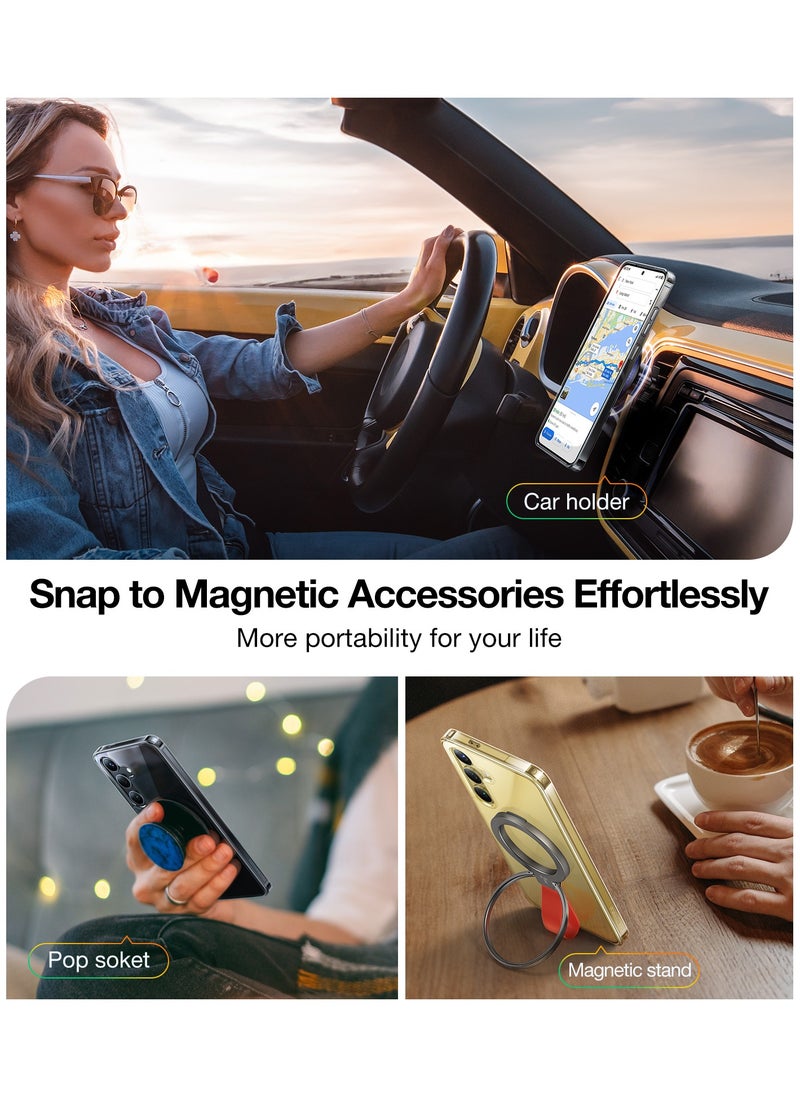 TORRAS Magnetic Crystal Clear for Samsung Galaxy S24 Plus Case, Snap to MagSafe, Drop Tested, Non-Yellowing Slim Fit Protective for 2024 Samsung Galaxy S24 Plus Phone Case, Clear  - Image 4