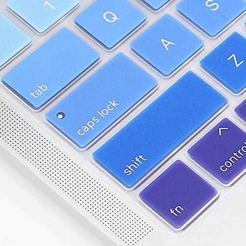 ProElife Ultra Thin Silicone Keyboard Cover Skin for MacBook Air 13 Inch 2021 2020 with Touch ID (MODLE A2179 and A2337 Apple M1 Chip, US Layout) Keyboard Accessories Protector (Ombre Blue) - Image 4