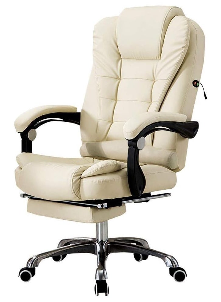 KLNAMAEAAN Computer Chair for Office and Home Room Lifting Factory Direct Cross-border High Back Lunch Chair Leather White - Image 2