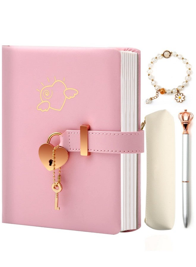 CAGIE Diary with Lock for Girls - Birthday Gifts for Girls Ages 8 9 10 11 12 Year Old - Arts and Crafts for kids - Journal Kit Includes: Pencil Case, Bracelet, Pen, Leather Journal for Teen Girls & Kids  - Image 1