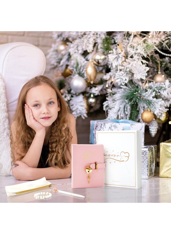 CAGIE Diary with Lock for Girls - Birthday Gifts for Girls Ages 8 9 10 11 12 Year Old - Arts and Crafts for kids - Journal Kit Includes: Pencil Case, Bracelet, Pen, Leather Journal for Teen Girls & Kids  - Image 3