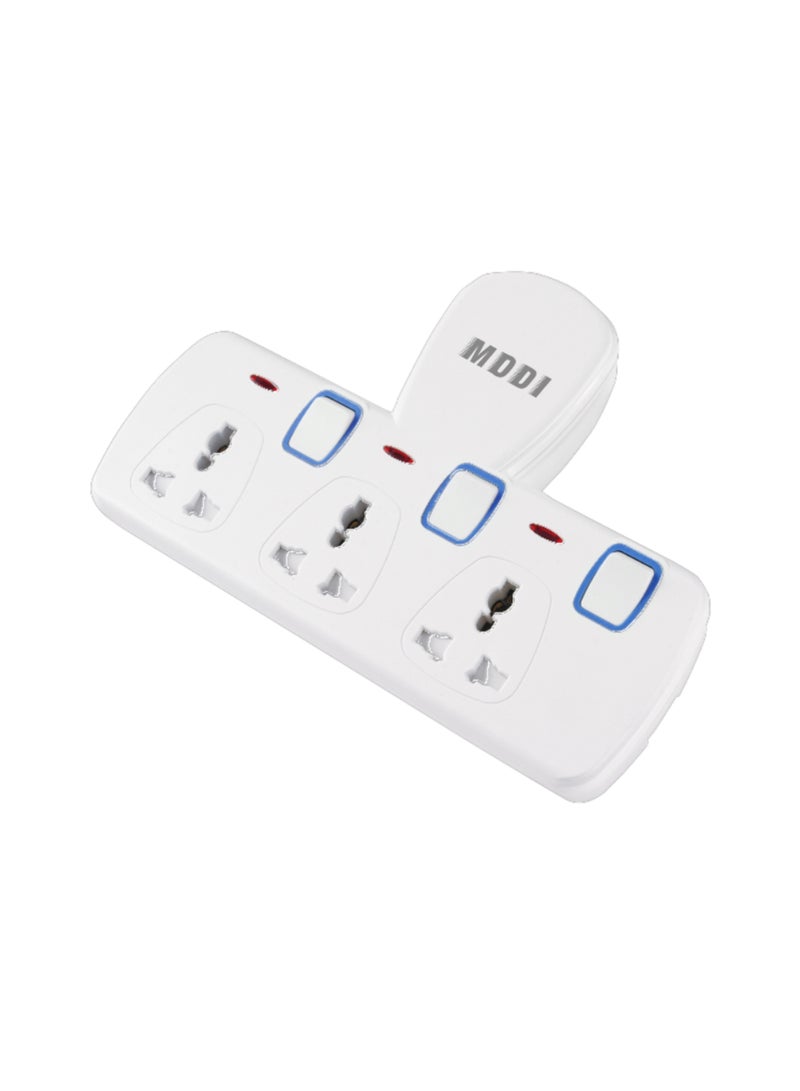 MODI 3 In1 Wall Plug Adapter Extension – 3 Outlet Sockets with Individual Switches Power Strip, Multi Plug Socket  with Surge Protection for Home, Office & Travel - Image 3