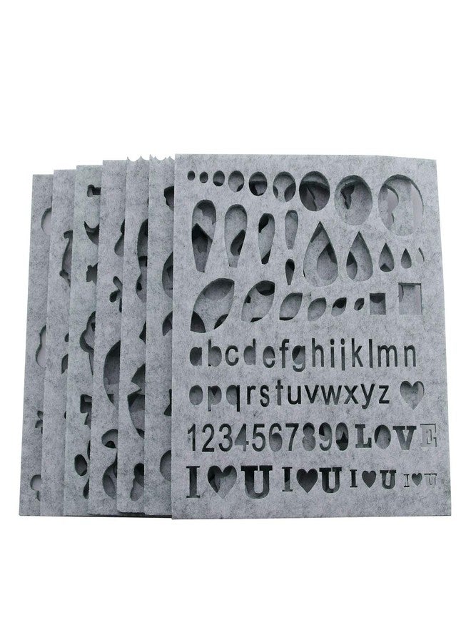 NX Garden 7pcs Woolen Felting Mold Needle Felt Template Set DIY Craft Stencil Applique Mold Felt Beginner Kit Pattern Woolcraft Supply Light Gray Color - Image 3