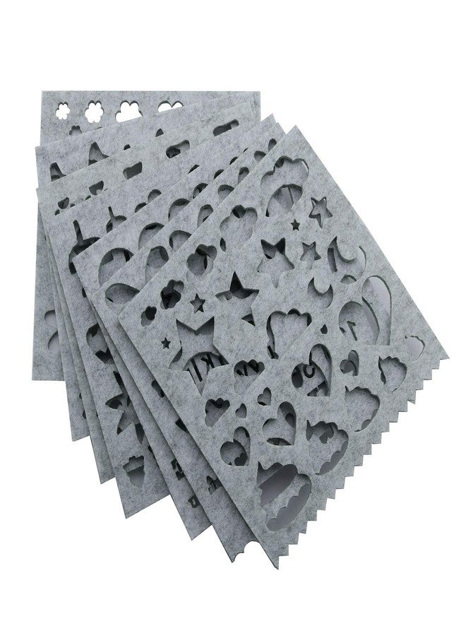 NX Garden 7pcs Woolen Felting Mold Needle Felt Template Set DIY Craft Stencil Applique Mold Felt Beginner Kit Pattern Woolcraft Supply Light Gray Color - Image 2
