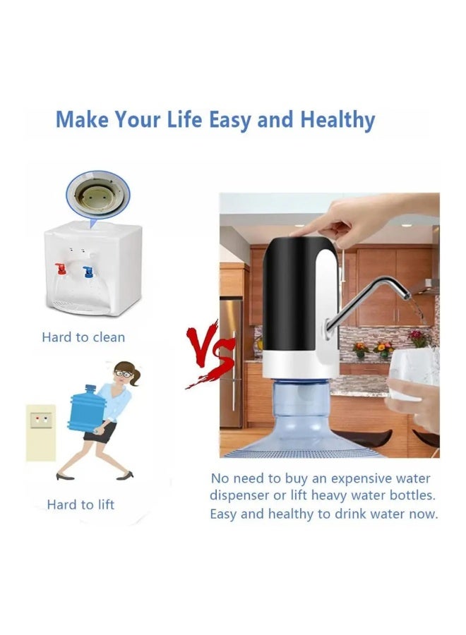 USB Rechargeable Electric Water Pump - One-Touch Automatic Water Dispenser - Fits Most Water Bottles from 1.5L to 18.9L - Ideal for Seniors - 304 Stainless Steel Spout - Image 3