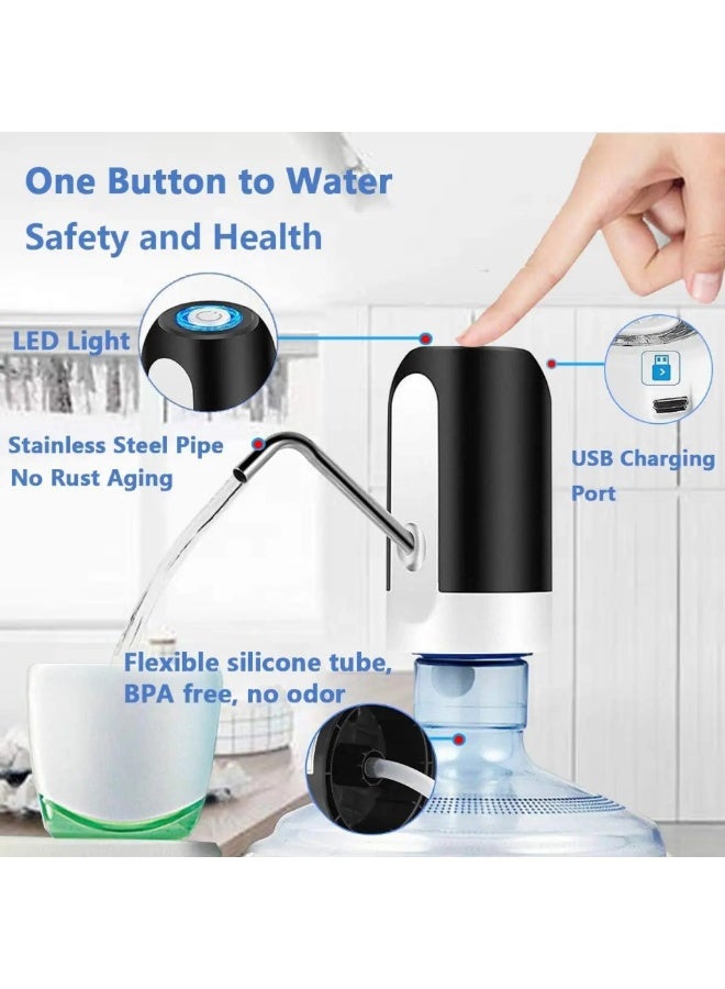 USB Rechargeable Electric Water Pump - One-Touch Automatic Water Dispenser - Fits Most Water Bottles from 1.5L to 18.9L - Ideal for Seniors - 304 Stainless Steel Spout - Image 5