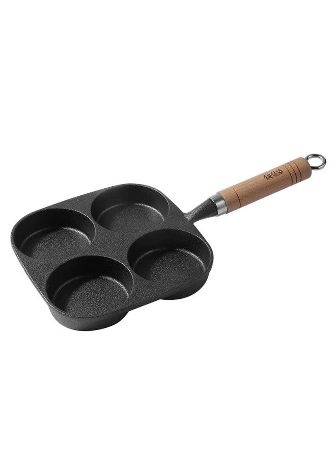 Telssida Cast Iron Four-hole Egg Pan, Egg And Burger Mold, Breakfast Pan, Non-coated Egg Dumpling Pan, Mini Flat Non-stick Pan - Image 5