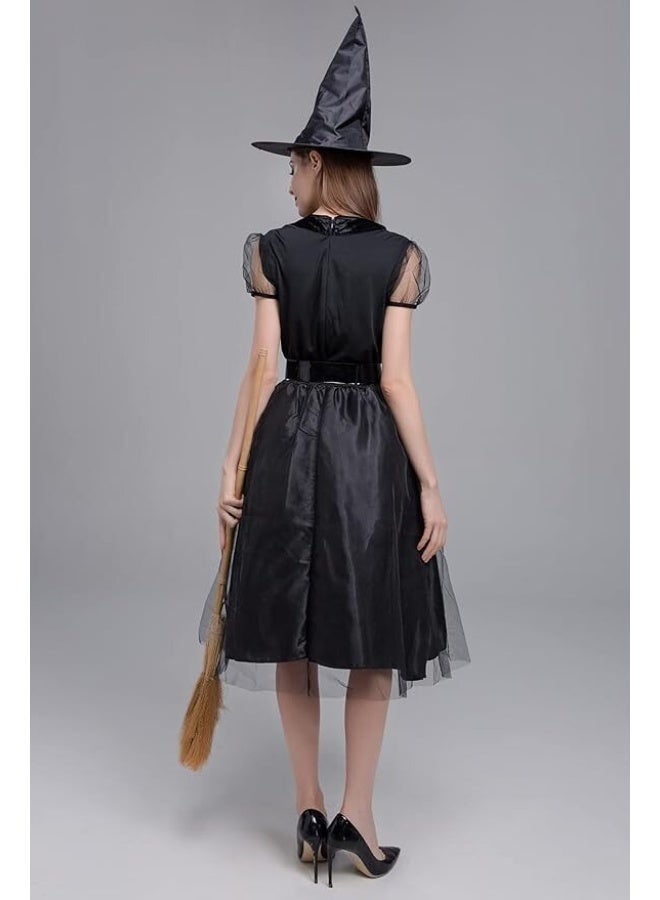 Toyland Women's Witch Costume with Hat & Broom – Halloween Party Dress Up Set - Image 4