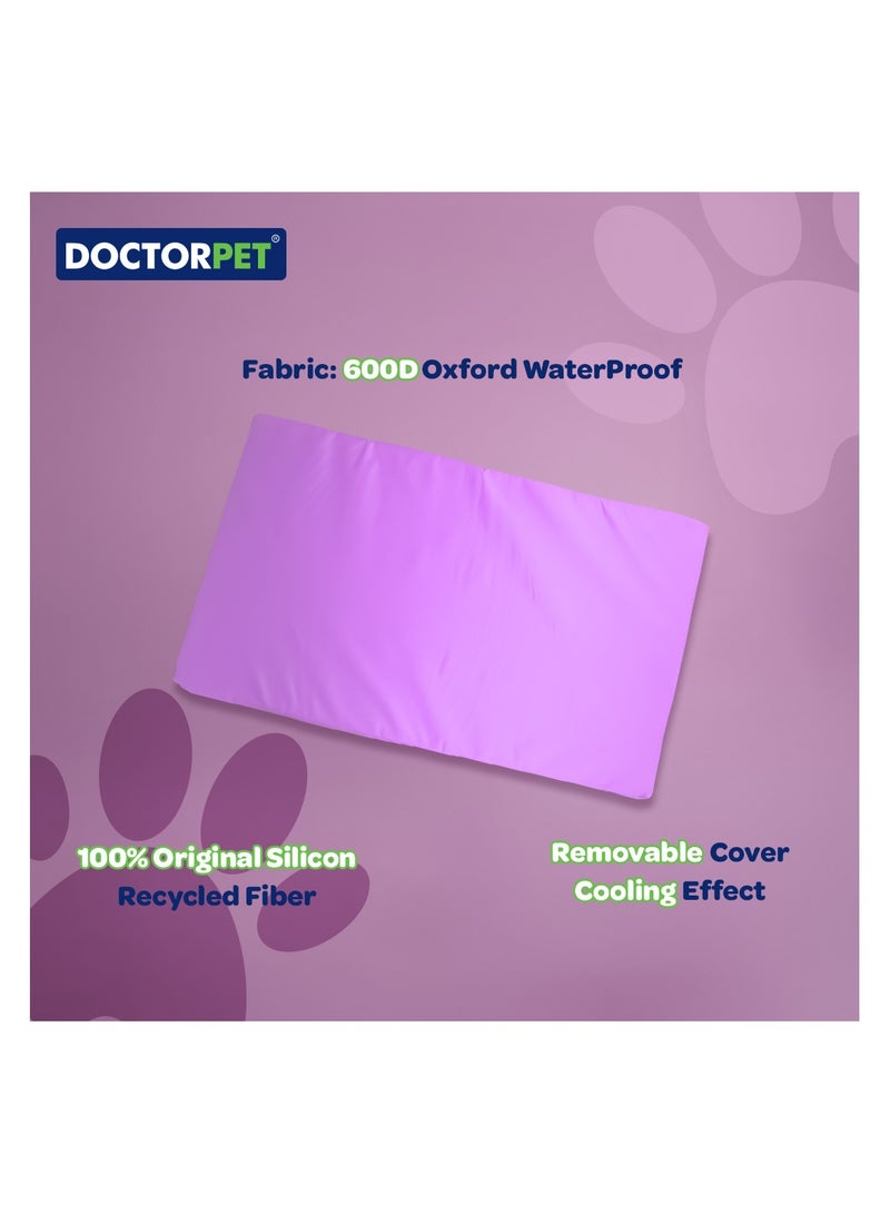 DOCTERPET Doctor Pet Gelato Series Crate Mattress Small - 46x61x6cm - Lilac - Soft Washable Fabric, Cooling Effect, Eco-Friendly Fill, Non-Slip Base - Ideal for Cats & Small Dogs - Image 4