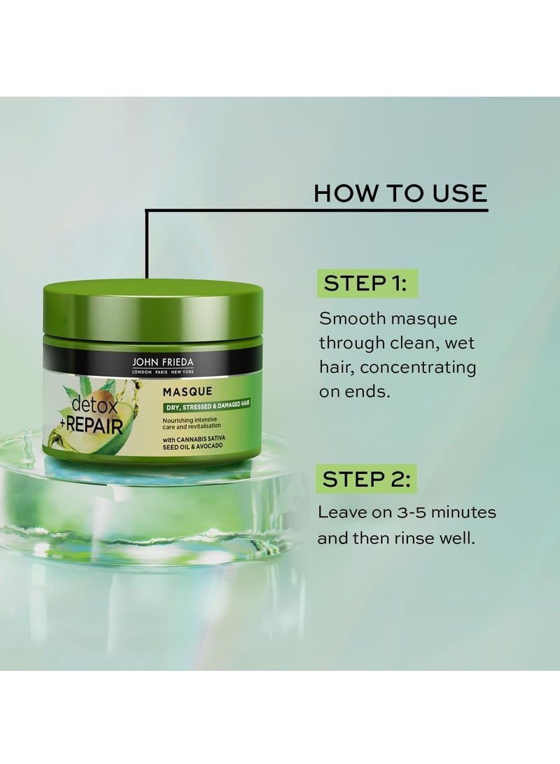 جون فريدا ماسك إصلاح 250 مل بلسم مكثف للشعر الجاف والمتوتر والتالف قناع مغذي للشعر بزيت بذور القنب ساتيفا والأفوكادو - Image 3