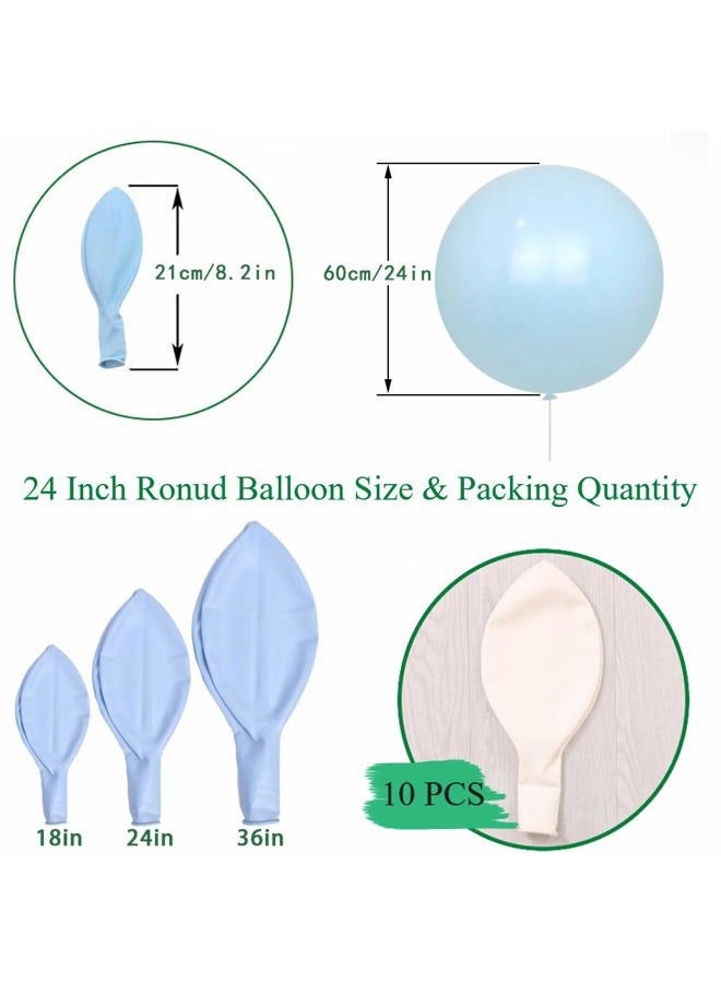 IN-JOOYAA 24 Inch Latex Round Balloons 10 Pack White Thick Big Balloons for Photo Shoot Wedding Baby Shower Birthday Party Decorations - Image 2
