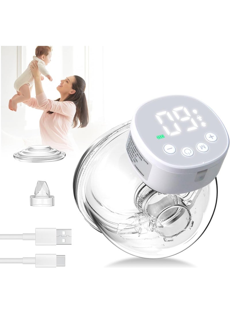 مضخة ثدي محمولة قابلة للارتداء بدون استخدام اليدين مع 3 وضعيات تشغيل و9 مستويات، شاشة ليد، خفيفة الوزن - Image 1