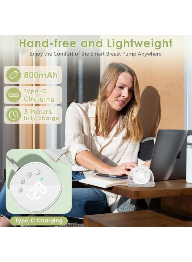 مضخة ثدي محمولة قابلة للارتداء بدون استخدام اليدين مع 3 وضعيات تشغيل و9 مستويات، شاشة ليد، خفيفة الوزن - Image 4