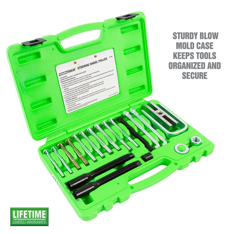 OEMTOOLS 37182 Steering Wheel Puller Set for All Major Makes and Automobiles, Lock Plate Removal, Sizes 5/16" x 18, 5/16" x 24, and 3/8" x 16 Included - Image 2