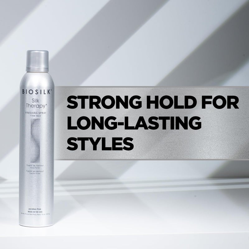 BioSilk Silk Therapy Finishing Spray Firm Hold, Strong-Hold Hairspray For Long-Lasting Styles, Sulfate, Paraben, & Cruelty-Free, 10 Oz - Image 4