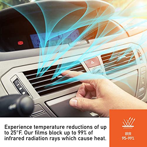 MotoShield Pro DIY Premium Nano Ceramic Tint (5% VLT) 24” in x 10’ ft Roll | Professional Window Film for Auto, Reduce Infrared Heat & Block UV by 99% - Image 3